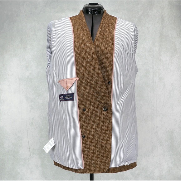 J.Crew Bristol Blazer 12 Hazelnut Herringbone Moon British Tweed Double Breasted - Picture 8 of 12